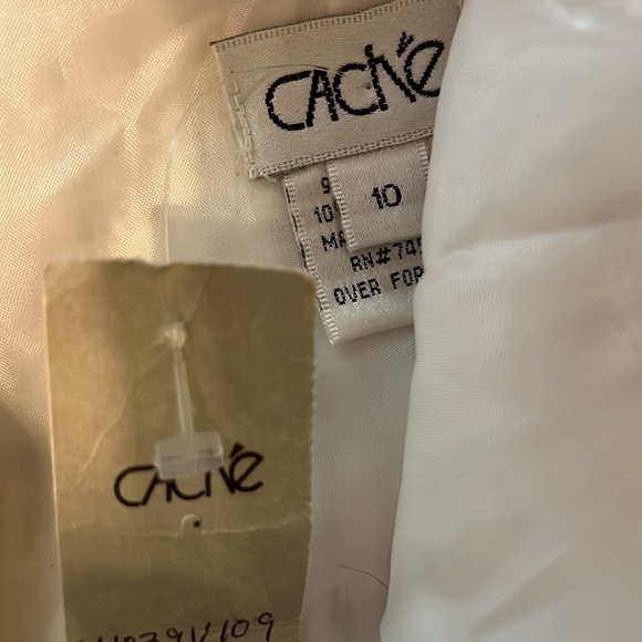 NWT- White Tweed Fringed Mini Skirt by Cache/ Size 10 - Picture 7 of 8